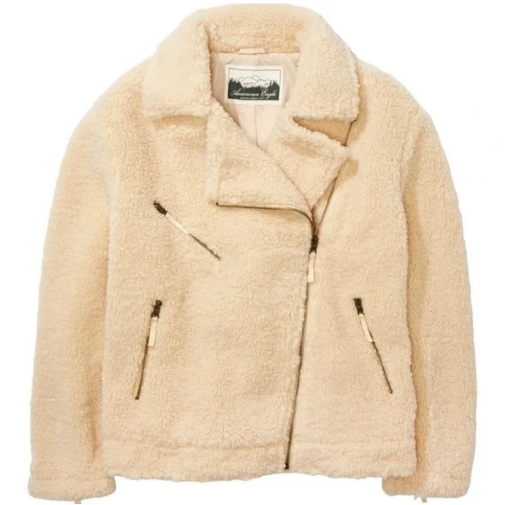 American Eagle Sherpa Moto Jacket Women’s Size Small